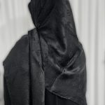 روسری ژاکارد مشکی قواره ۱۴۰