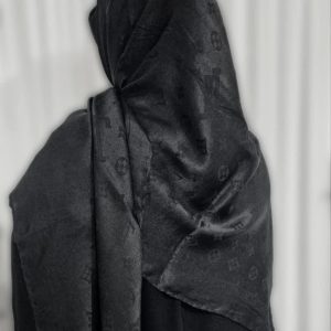 روسری ژاکارد مشکی قواره ۱۴۰