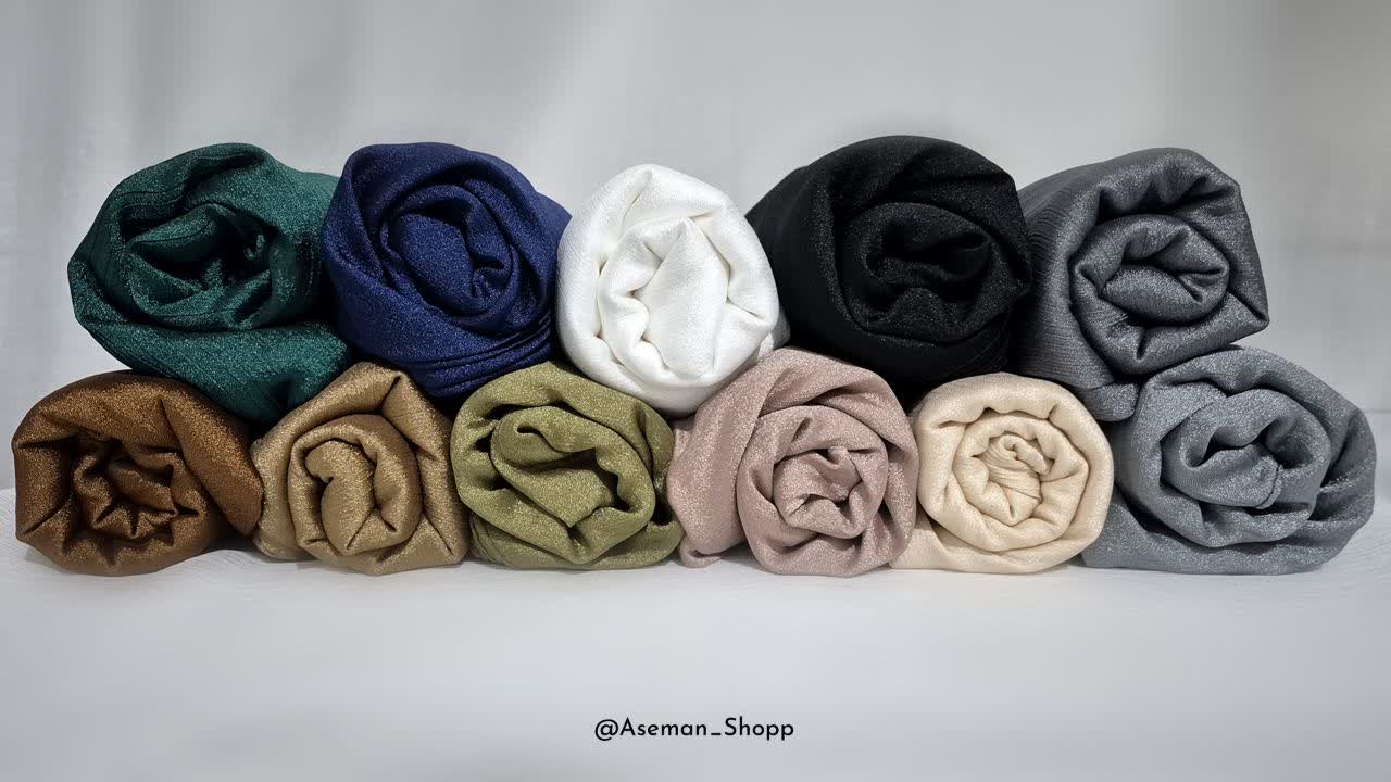 روسری کریستال | براق، باکیفیت و قواره ۱۳۵ | دورچرخدوز و منگولهدار - Image 8